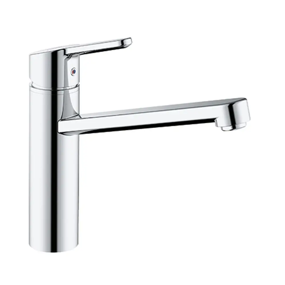 Kludi-Wasserhahn in Chromoptik mit schwenkbarem Auslauf und Hebel, zur Montage an Spültischen im Niederdrucksystem geeignet.